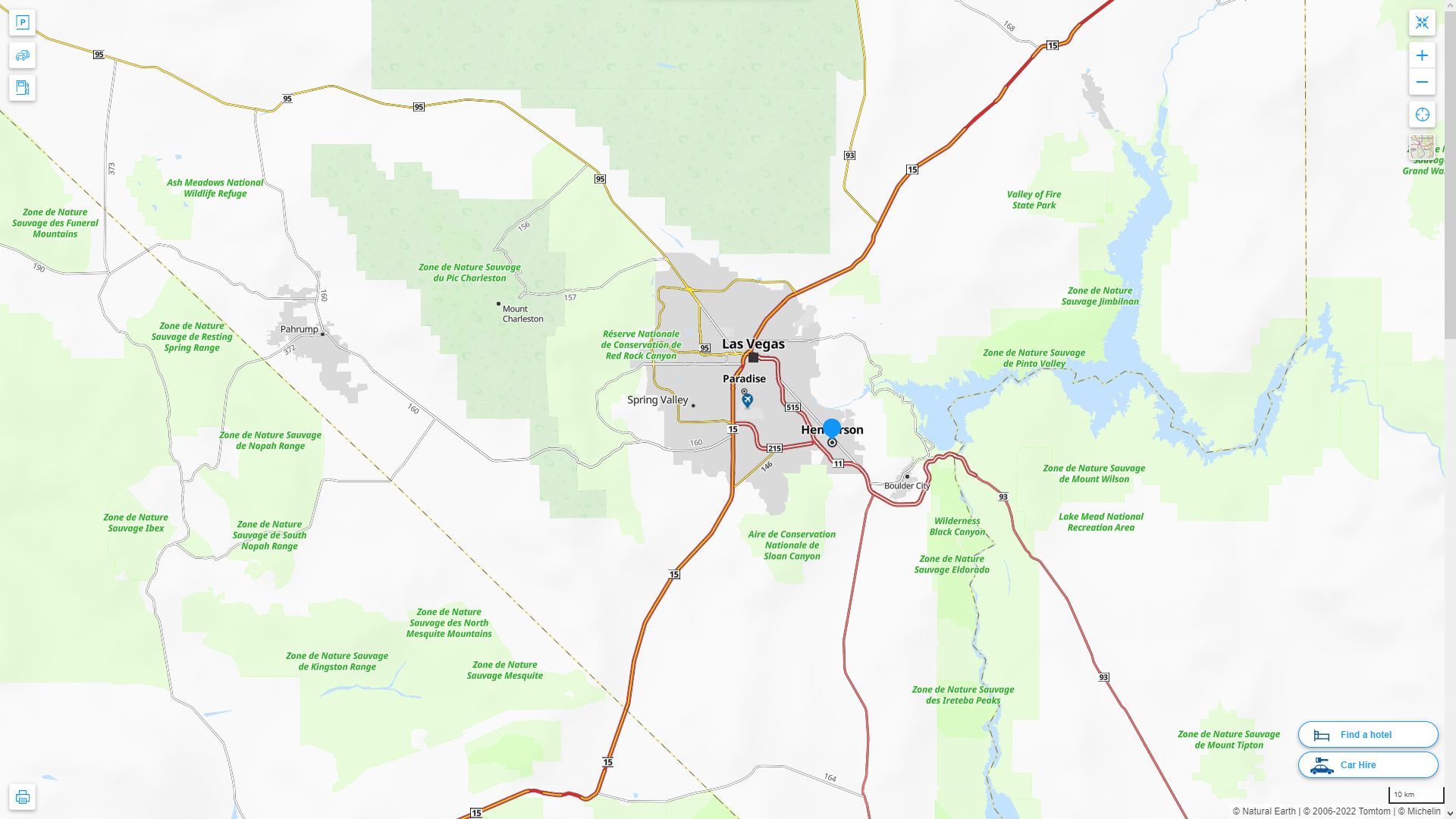Henderson Nevada Highway and Road Map